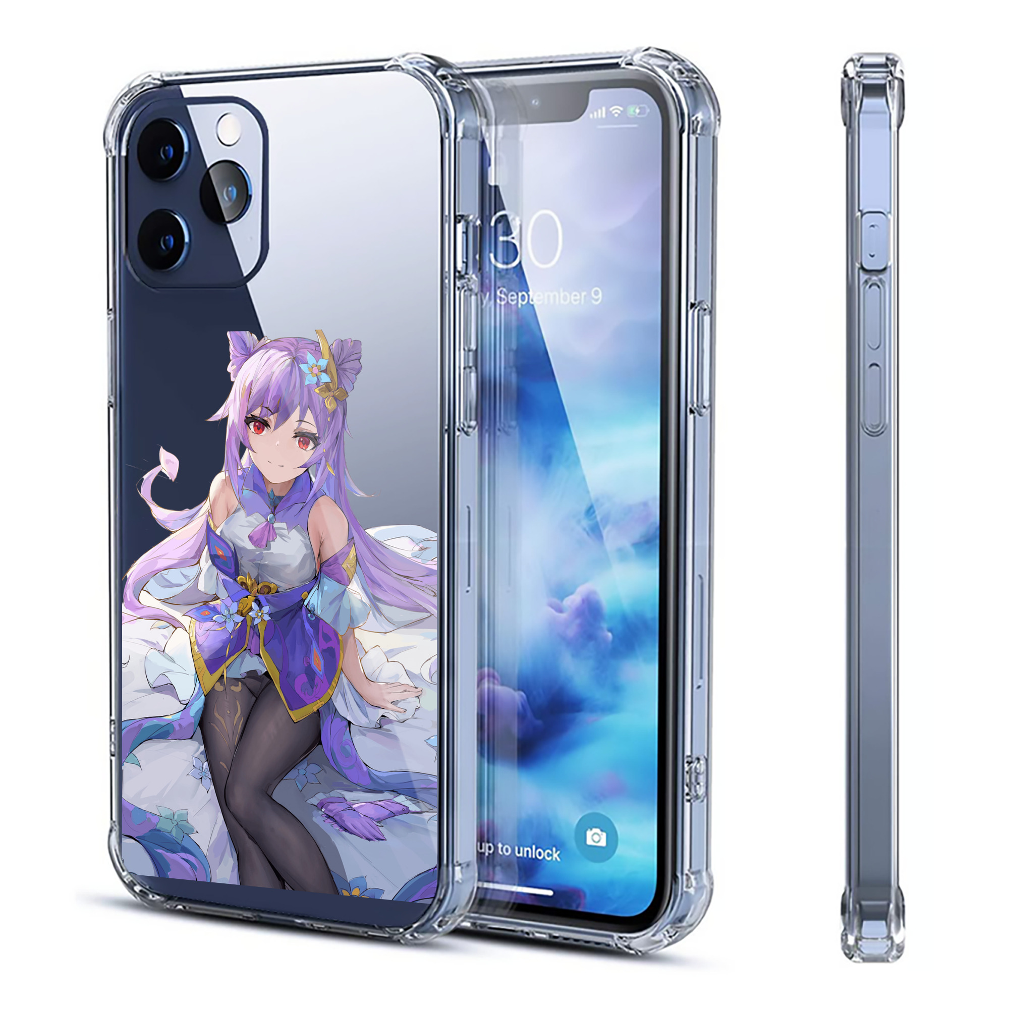 げんし神 刻晴 こくせい genshin Kokusei 【iPhone 12シリーズ対応】透明スマホケース（クリアソフトケース）